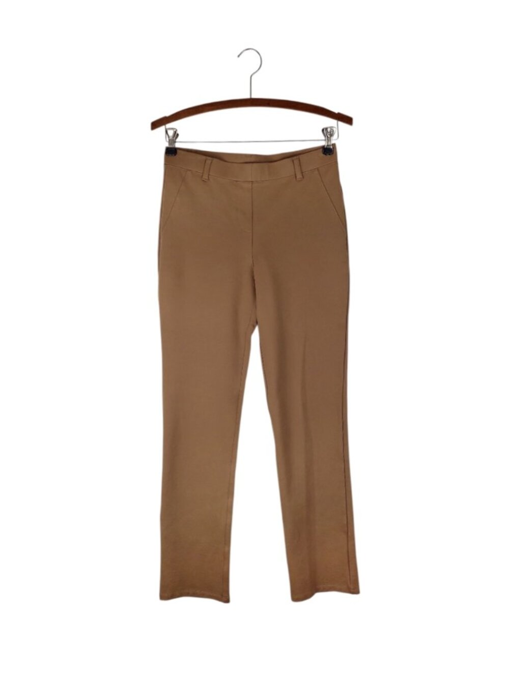 Quince Ultra Stretch Ponte Straight Leg Pants Pecan Camel Pull On Womens Small